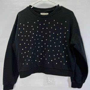 LABIJOU Silver Star Studded Crewneck Sweater Girls Size Small